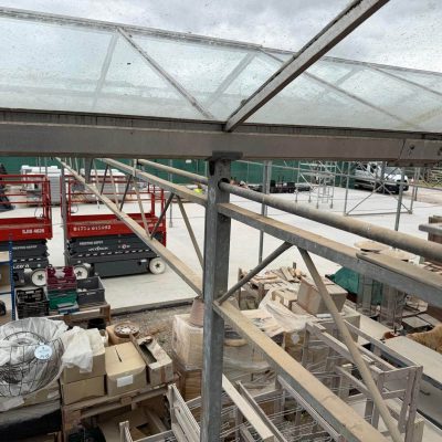 Commercial Glasshouse Roof, prior to composite panel installation