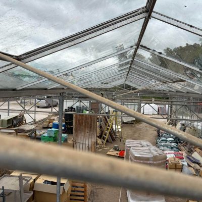 Glasshouse Roof Prior to composite panel installation